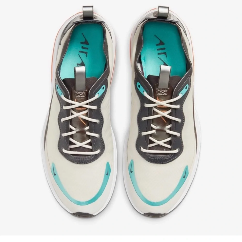Nike Women’s White and Black Air Max Platform Sneakers with Orange Accent